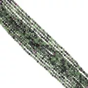 Perles rondes facettées 3.5 mm pierre gemme - Rubis Zoisite x39cm