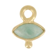 Breloque oeil facettée & petite boule 9x7 mm - Argent 925 Doré Or fin - Amazonite|raw }}