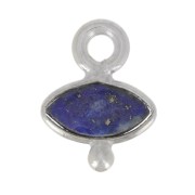 Breloque oeil facettée & petite boule 9x7 mm - Argent 925 - Lapis lazuli x1|raw }}