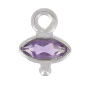 Breloque oeil facettée & petite boule 9x7 mm - Argent 925 - Amethyste x1|raw }}