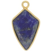 Pendentif flèche facetté 20x11 mm - Argent 925 Doré à l'or fin - Lapis lazuli x1
