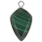 Pendentif flèche facetté 20x11 mm - Argent 925 - Malachite x1|raw }}