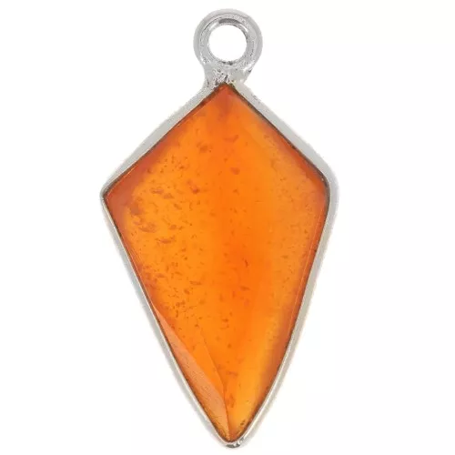 Pendentif flèche facetté 20x11 mm - Argent 925 - Cornaline x1