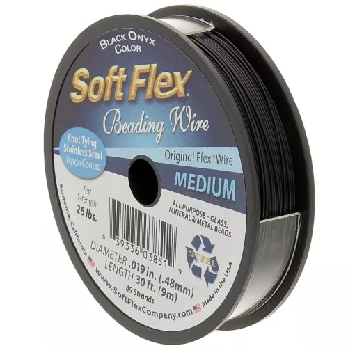 Fil cablé 49 brins 0.48 mm - Soft Flex Medium - Noir x9m