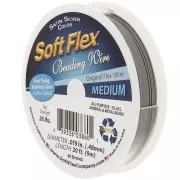 Fil cablé 49 brins 0.48mm - Soft Flex Medium - Argenté satiné x9m