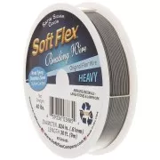 Fil cablé 49 brins 0.61 mm - Soft Flex Heavy - Argenté satiné x9m