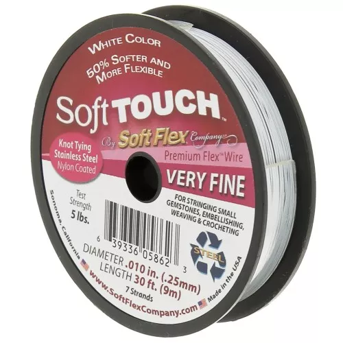 Fil cablé 7 brins 0.25 mm - Soft Flex Touch Very Fine - Blanc x9m