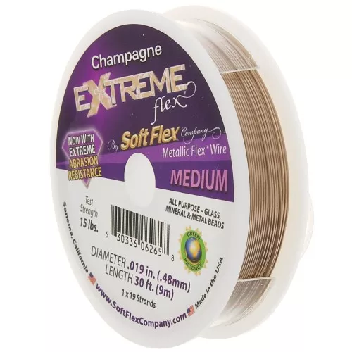 Fil cablé 19 brins 0.48 mm - Soft Flex Extrême Medium - Champagne x9m