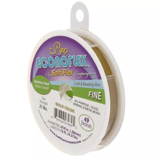 Fil cablé 49 brins 0.36 mm - Soft Flex Econoflex Fine - Doré x4.57m