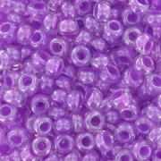 Perles rocailles Preciosa  11/0 2 mm - Crystal interieur violet nacrées x20g