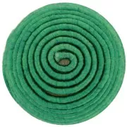 Cabochon rond recouvert de fil coton 16.5 mm - Vert x1