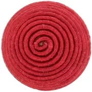 Cabochon rond recouvert de fil coton 16.5 mm - Rouge x1