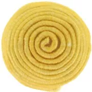 Cabochon rond recouvert de fil coton 12.5 mm - Jaune x1
