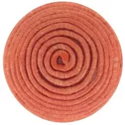 Cabochon rond recouvert de fil coton 12.5 mm - Terracotta x1