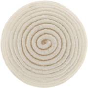 Cabochon rond recouvert de fil coton 12.5 mm - Ivoire x1