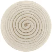 Cabochon rond recouvert de fil coton 12.5 mm - Ivoire x1