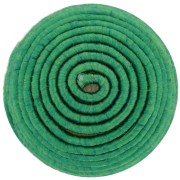 Cabochon rond recouvert de fil coton 12.5 mm - Vert x1