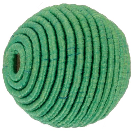 Perle recouverte de fil coton 16 mm - Vert x1