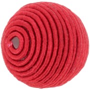 Perle recouverte de fil coton 16 mm - Rouge x1