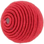 Perle recouverte de fil coton 16 mm - Rouge x1
