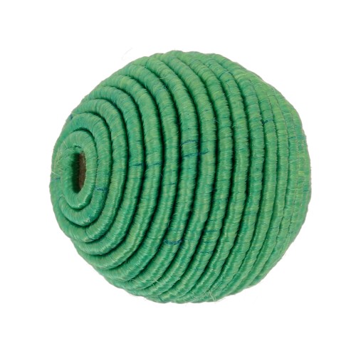 Perle recouverte de fil coton 12 mm  - Vert x1