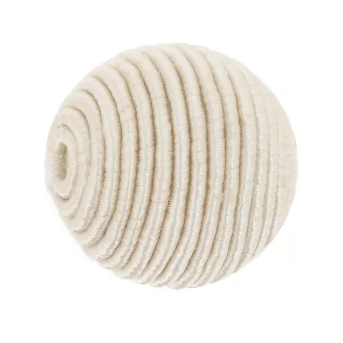 Perle recouverte de fil coton 10 mm - Ivoire x1