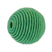Perle recouverte de fil coton 10 mm - Vert x1