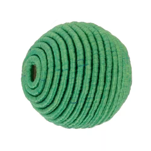 Perle recouverte de fil coton 10 mm - Vert x1
