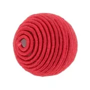 Perle recouverte de fil coton 10 mm - Rouge x1