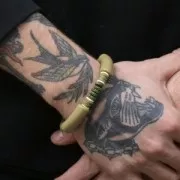 Perles Heishi rondelles  en pâte polymère 8x1 mm - Mix Vert - Marron x39cm