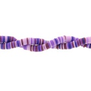 Perles Heishi rondelles  en pâte polymère 6x1 mm - Mix Multi-violet x39cm