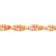 Perles rondelles Heishi en pâte polymère 6x1 mm - Mix Orange - Jaune - Blanc x39cm|raw }}