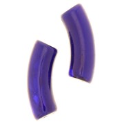 Perles tube incurvé 35x11 mm en acrylique transparente - Marbré Aubergine Bleu x6