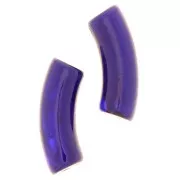 Perles tube incurvé 35x11 mm en acrylique transparente - Marbré Aubergine Bleu x6