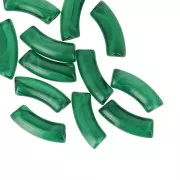 Perles tube incurvé 35x11 mm en acrylique transparente - Marbré Vert foncé x6