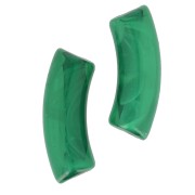 Perles tube incurvé 35x11 mm en acrylique transparente - Marbré Vert foncé x6