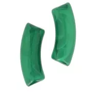 Perles tube incurvé 35x11 mm en acrylique transparente - Marbré Vert foncé x6