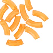 Perles tube incurvé en acrylique transparente 35x11 mm - Marbré jaune x6|raw }}