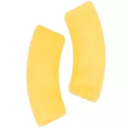 Perles tube incurvé en acrylique transparente 35x11 mm - Marbré jaune x6