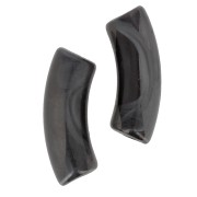 Perles tube incurvé en acrylique transparente 35x11 mm - Marbré Noir - Blanc x6