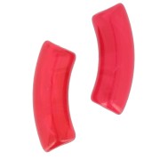 Perles tube incurvé 35x11 mm en acrylique transparente - Marbré Rouge x6
