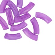 Perles tube incurvé 35x11 mm en acrylique transparente - Marbré Violet x6
