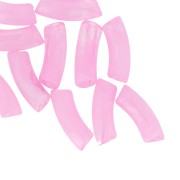 Perles tube incurvé 35x11 mm en acrylique transparente - Marbré Rose clair x6