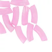 Perles tube incurvé 35x11 mm en acrylique transparente - Marbré Rose clair x6