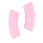 Perles tube incurvé en acrylique transparente 35x11 mm - Marbré Rose clair x6