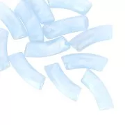 Perles tube incurvé 35x11 mm en acrylique transparente - Marbré Bleu ciel x6