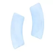 Perles tube incurvé 35x11 mm en acrylique transparente - Marbré Bleu ciel x6