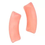 Perles tube incurvé 35x11 mm en acrylique transparente - Marbré Corail x6