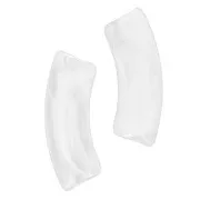 Perles tube incurvé 35x11 mm acrylique transparente -Marbré Transparent - Blanc x6