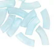 Perles tube incurvé 35x11 mm en acrylique transparente - Marbré Bleu clair x6